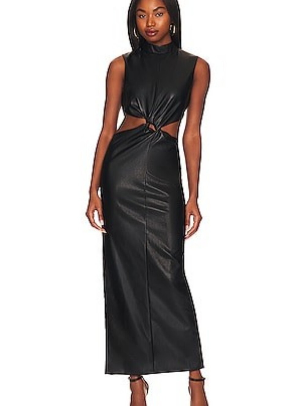 Offers Are Accepted!!! Ronny Kobo Grint Black Faux Leather Maxi Dress Size M